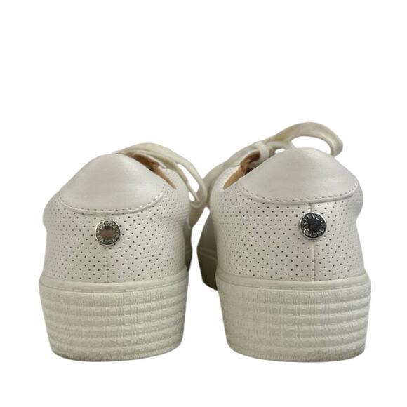 Steve Madden Toliver Women's White Leather Lace Up Low Top Sneakers Shoes 10 - Picture 3 of 8